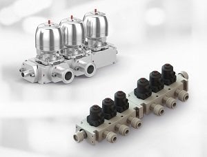 MODULARES M-BLOCK MEMBRANVENTIL MIT FLEXIBLEM ANSCHLUSSSYSTEM